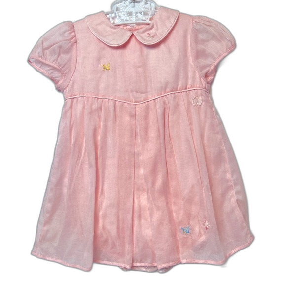 Baby Dior Girls Light Pink Cotton with Dior Logo Dress Size 6 Months